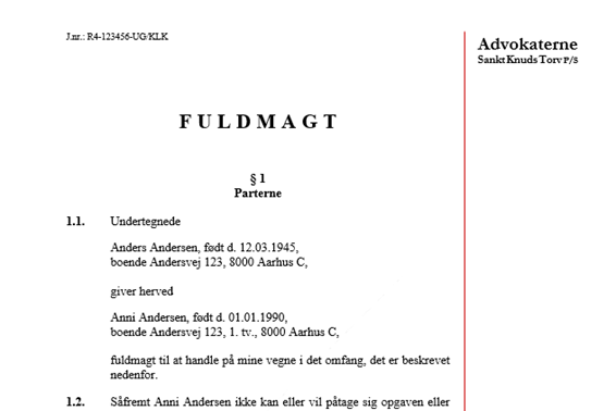 Bestil en fuldmagt