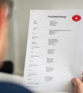 Skabelon fremtidsfuldmagt eksempel